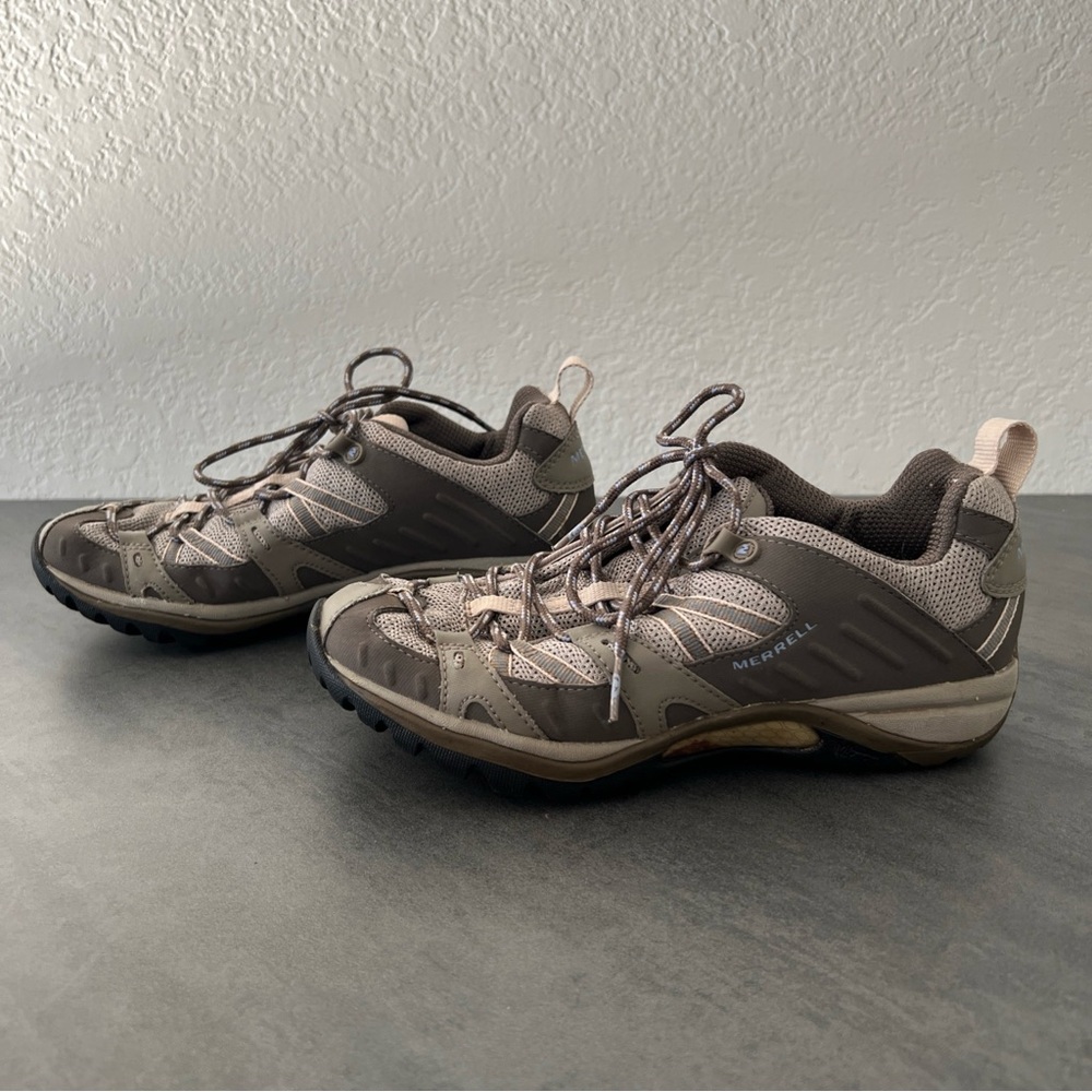 Merrell Sport Olive Vibram Hiking Outdoor Lace Shoes Low Top Sneaker Women’s 7.5 - Picture 5 of 8